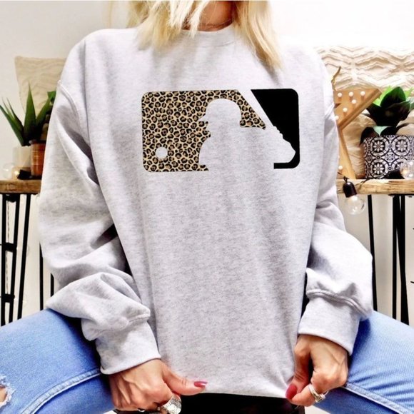 LEOPARD BASEBALL Handmade Graphic Sweatshirt - Picture 4 of 4